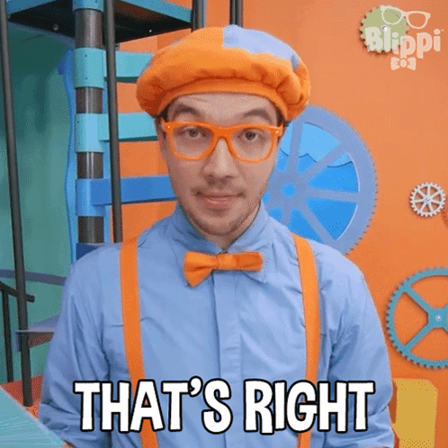 Blippi Saying That's Right In Front Of Playground GIF
