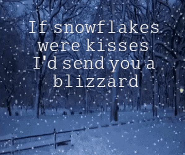 Blizzard Kisses Sweet Message Design Art GIF