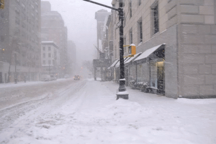 Blizzard Snow Storm Abandoned Street GIF