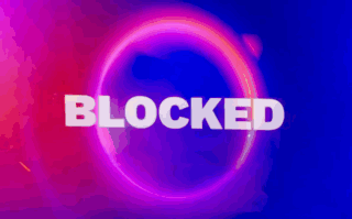 Blocked Text on Purple Blue Background