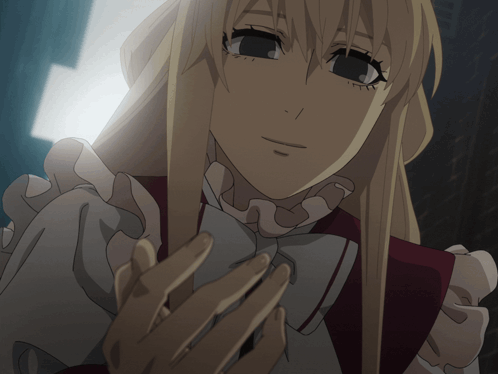 Blonde Anime Character With Red Collar