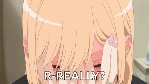 Blonde Anime Girl Covering Face R Really
