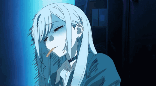 Blonde Anime Girl Me When Bro Sends Videos