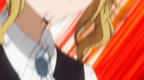 Blonde Anime Girl on Red Background