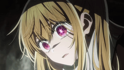 Blonde Anime Girl Red Eyes Star