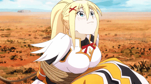 Blonde Anime Girl Tied Up in Desert