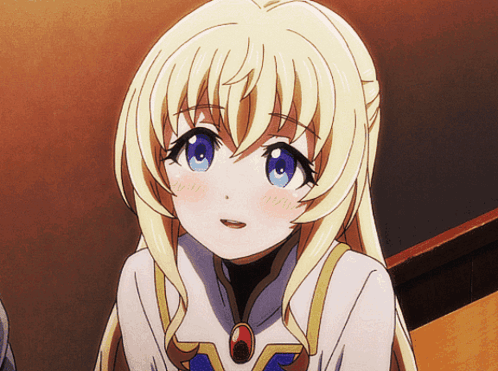 Blonde Anime Girl with Blue Eyes