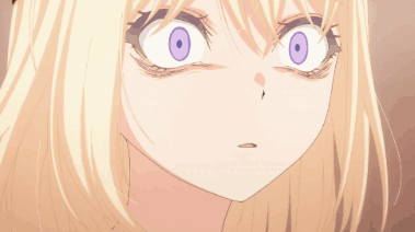 Blonde Anime Girl with Purple Eyes and Hat