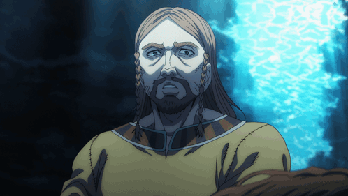 Blonde Bearded Man In Front Of Blue Light GIF