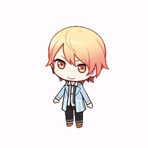 Blonde Cartoon Character In Blue Coat And Black Pants GIF