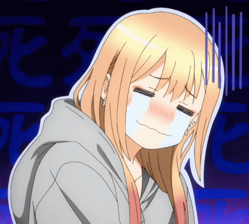 Blonde Girl Crying With White Mask GIF