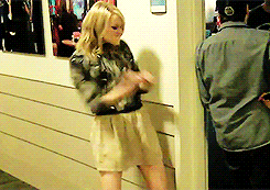 Blonde Girl Funny Face Dancing GIF