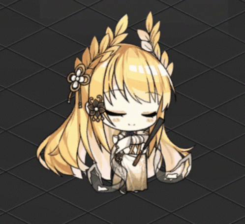 Blonde Girl Holding Fan Eyes Closed