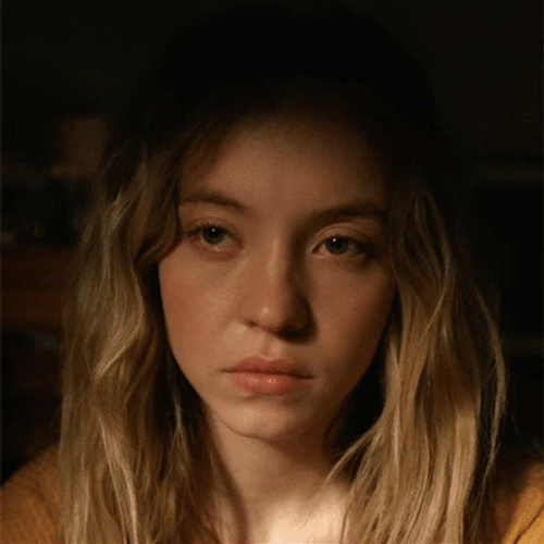 Blonde Girl Stare To Something GIF