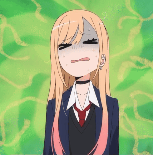 Blonde Girl with Choker Making Funny Face