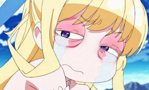 Blonde Girl With Purple Eyes Crying GIF