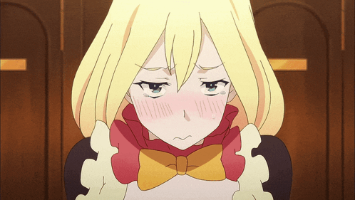 Blonde Girl With Yellow Bow Tie Making Funny Face