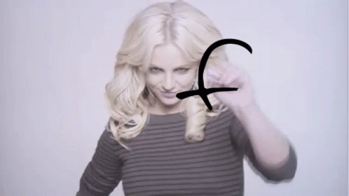 Blonde Girl Writing Flop GIF