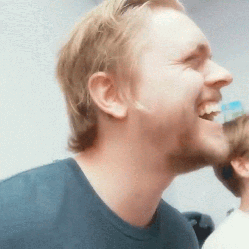 Blonde Haired Man With Beard Laughing GIF