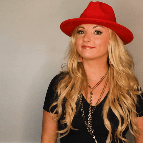 Blonde Haired Women Shrugs GIF