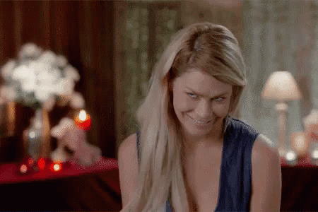Blonde Lady Is Giddy GIF