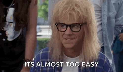Blonde Man with Glasses, Plaid Shirt, and Wig