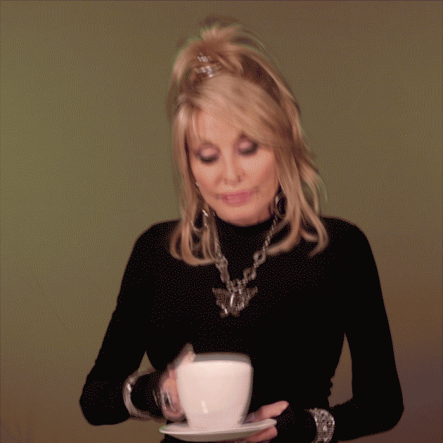 Blonde Old Woman Sipping Tea GIF