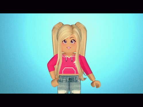 Blonde Roblox Girl Waving GIF