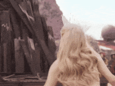 Blonde Woman By Tree GIF