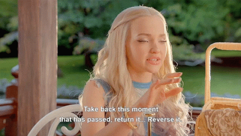 Blonde Woman Eyes Closed Saying Take Back This Moment