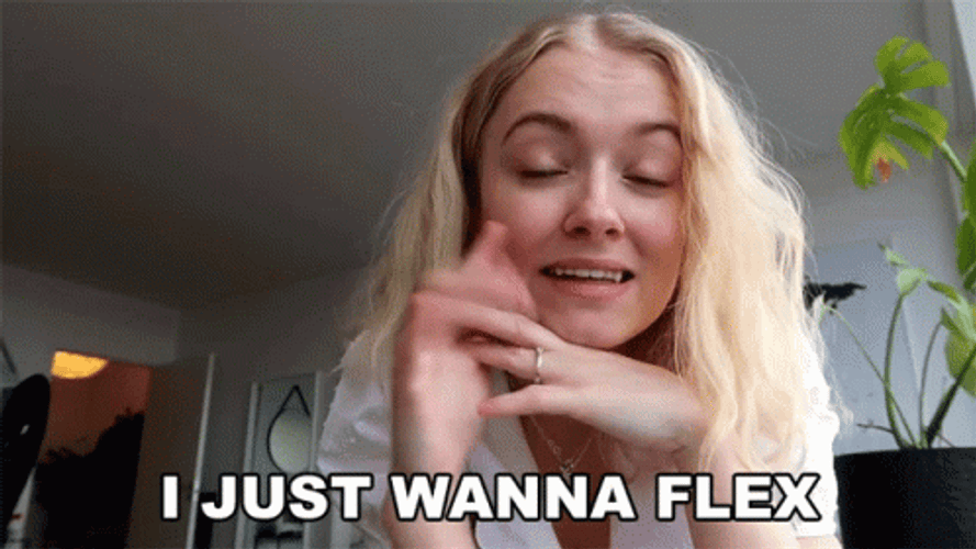 Blonde Woman I Just Wanna Flex GIF