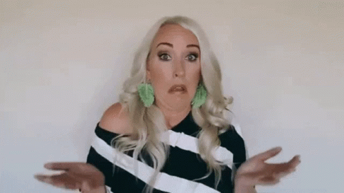 Blonde Woman Making Funny Face Says No Clue GIF