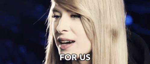 Blonde Woman Saying For Us
