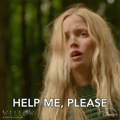 Blonde Woman Saying Help Me Please