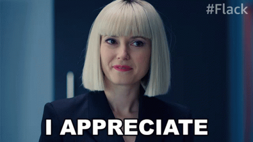Blonde Woman Saying I Appreciate GIF