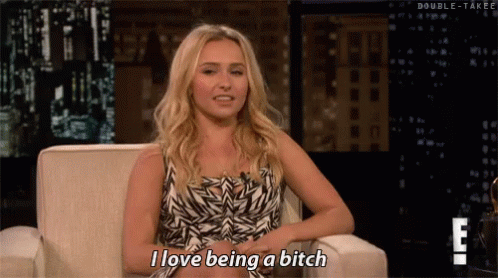 Blonde Woman Saying I Love Being A Bitch GIF