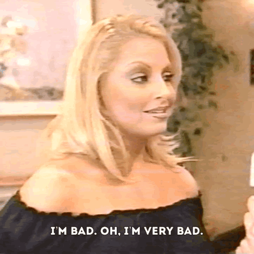 Blonde Woman Saying I'm Bad Oh I'm Very Bad GIF