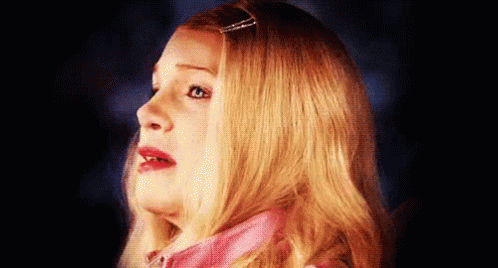 Blonde Woman Surprised Close Up