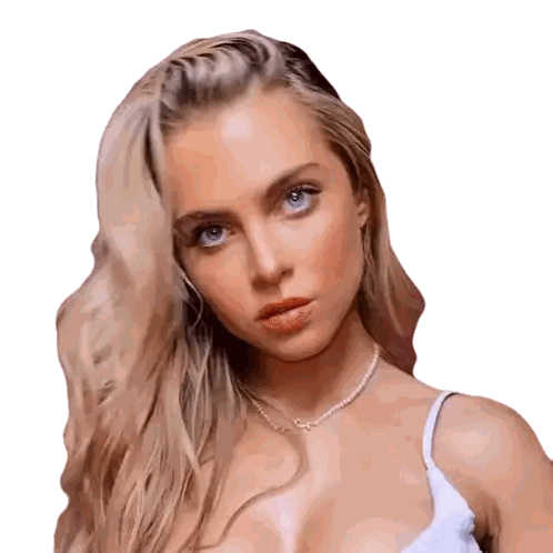 Blonde Woman Wearing Pearl Necklace