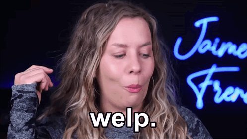 Blonde Woman Welp At Jaime Fran Neon Sign GIF