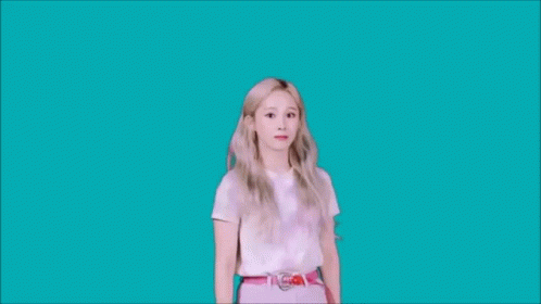 Blonde Woman With Blue Background Chinese Characters GIF