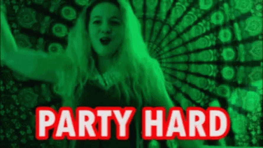 Blondie Girl Colorful Background Party Hard GIF