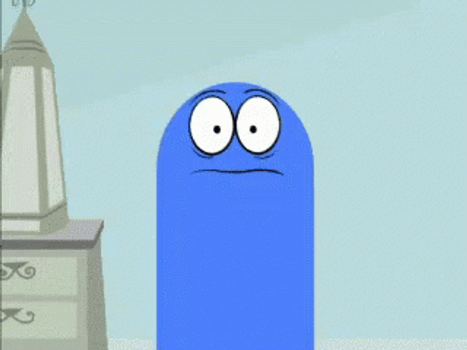 Bloo Horrified Big Eyes GIF