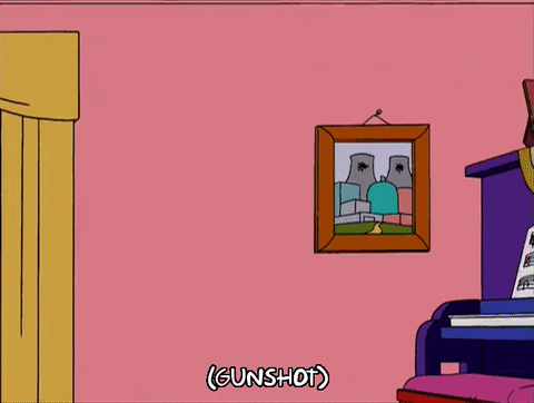 Blood Splatter On Wall The Simpsons GIF
