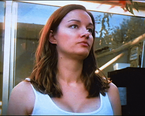 Blood Splatter On Woman Upper Body GIF