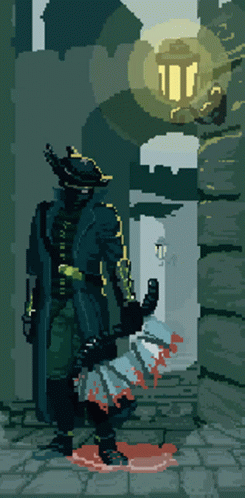 Bloodborne Pixelated Art Hunter GIF