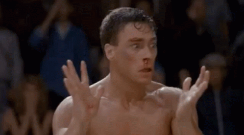 Bloodsport Jean Claude Van Damme Nose Bleeding GIF