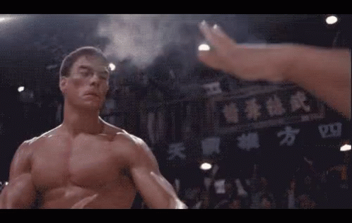 Bloodsport Van Damme Smoke Reaction GIF