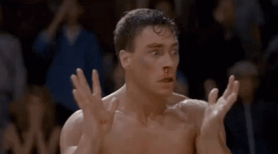 Bloodsport Jean Claude Van Damme Nose Bleeding  GIF
