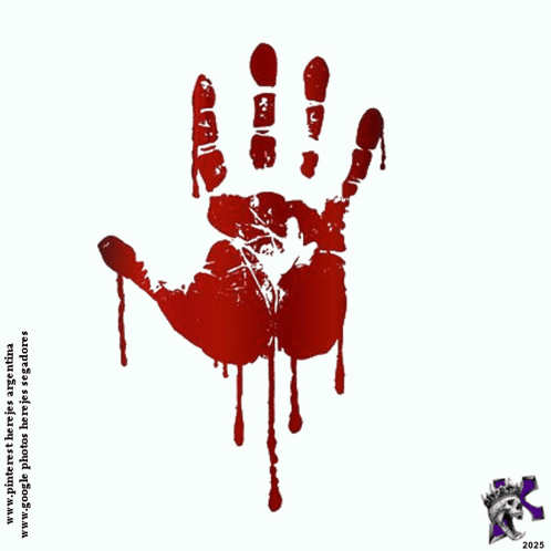 Bloody Handprint With 2025 GIF